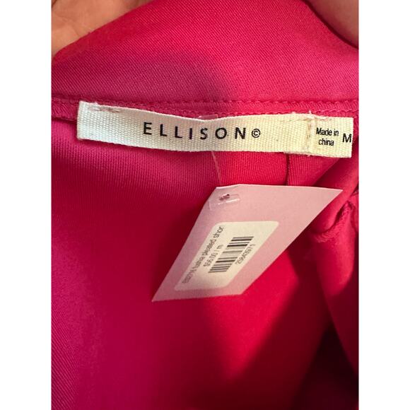 Ellison Women's Medium Hot Pink Pleated Pocketed High Rise Classy Shorts - Picture 10 of 11